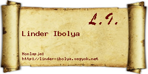 Linder Ibolya névjegykártya